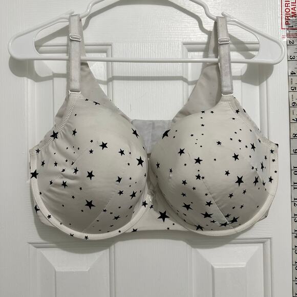 TORRID CURVE UNDERWIRE STAR BRA WHITE BLACK 38DDD - Picture 1 of 5